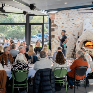 Fireside Party - Sun 21 June 5 Chef Todd Steele talking to group about menu